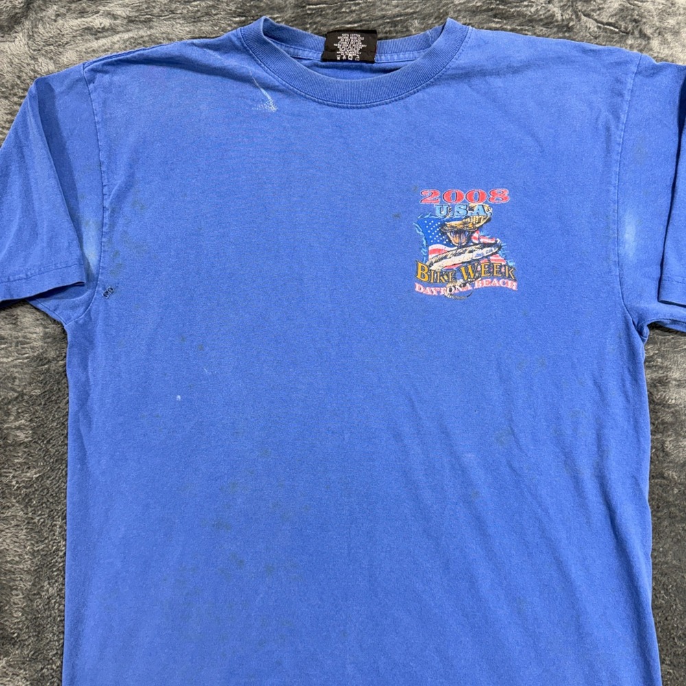 South Pole T Shirt Mens Medium‎ Blue 2008 Daytona Beach Bike Week Graphic Tee